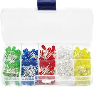 Gikfun 3mm 5mm LEDs Light White Yellow Red Green Blue Assorted Kit for Arduino DIY (Pack of 300pcs) EK8453