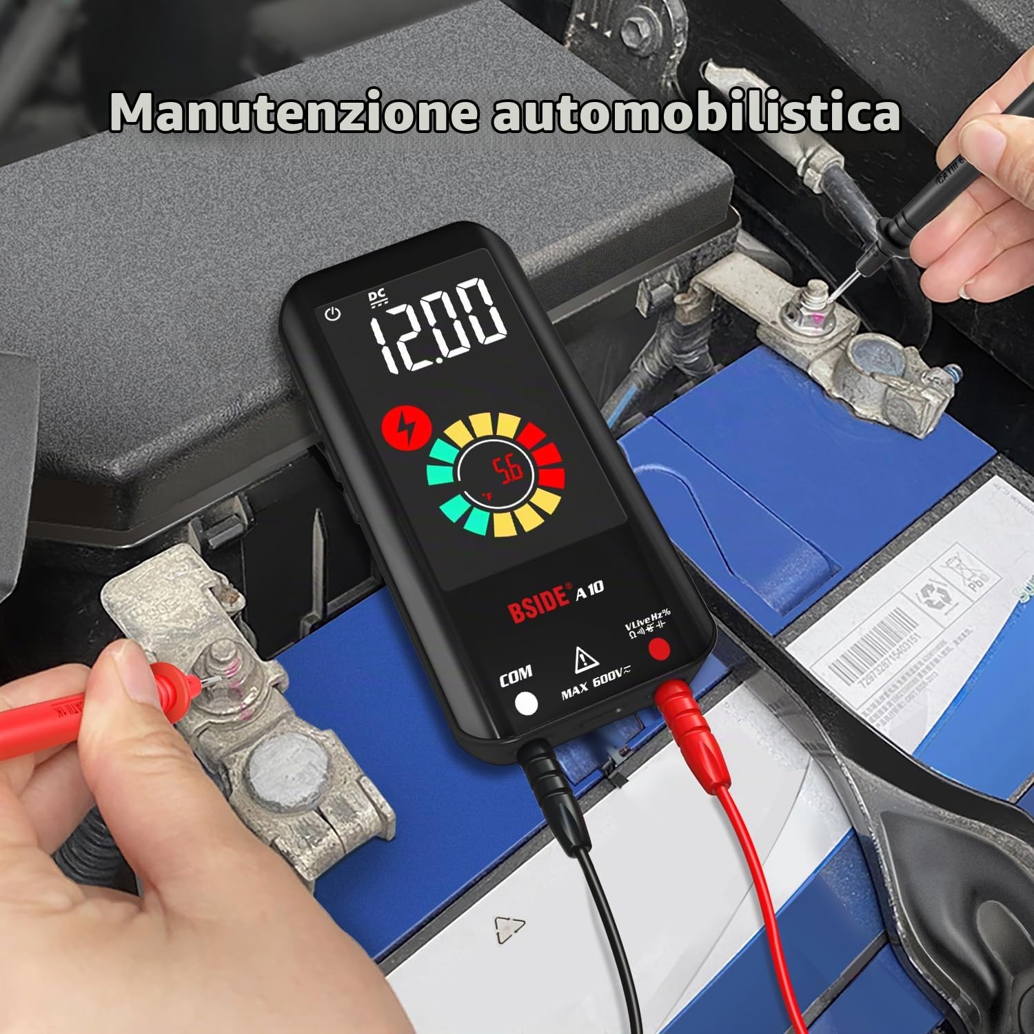 BSIDE Multimetro digitale automatico Grande LCD a colori EBTN Multimetro ricaricabile intelligente 3 risultati 6000 conteggi Tester di Tensione Capacità Frequenza Resistenza Modalità NCV Filo vivo
