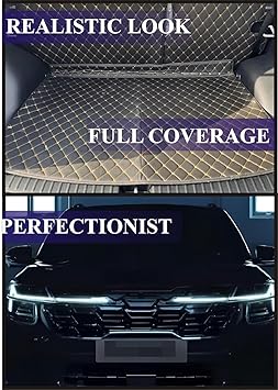 CAPDELL 7D Premium Car Boot/Trunk Mat Compatible with Hyundai Alcazar||Luxury Leatherite Boot Mat||Set of 3pcs||Waterproof and Washable||Colour:-Black with Golden - image, photos