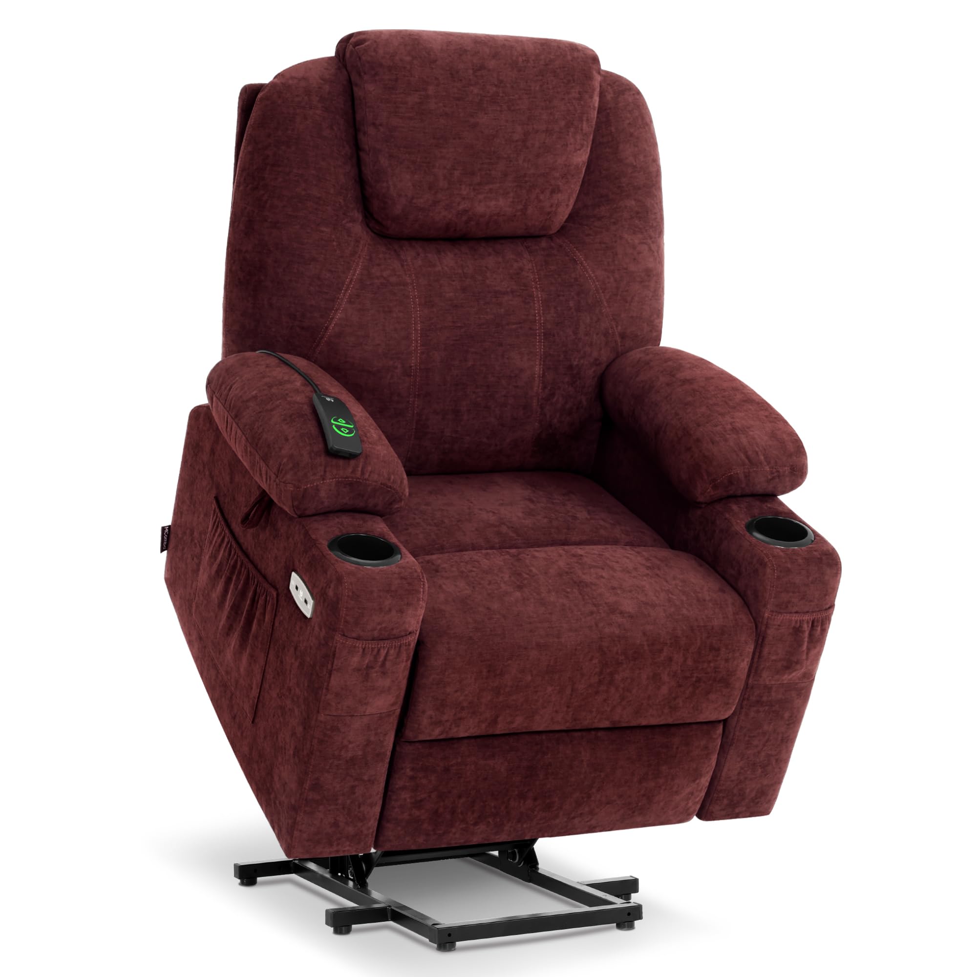 MCombo Power Lift Recliner Chair for Elderly, Lift Chair with Heat and Massage for Tall People, USB&Type C Ports, Extended Footrest, Cup Holders,