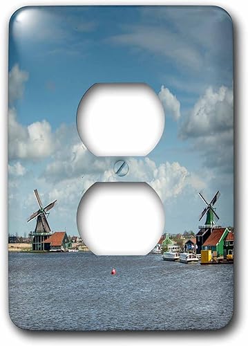 3D Rose LSP_227753_6 molinos de viento a lo largo de un lago en un país pacífico escena 2 enchufe enchufe cubierta