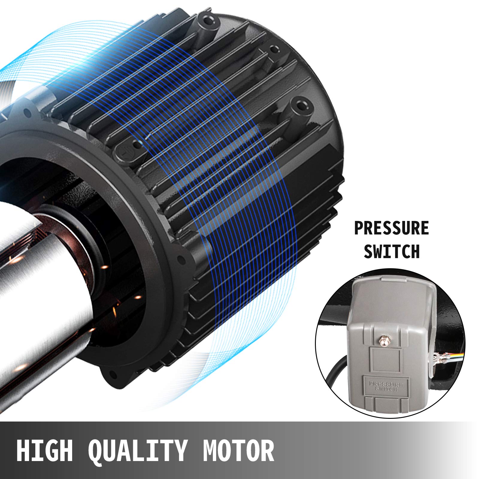 Happybuy Shallow Well Jet Pump with Pressure Switch 1HP Jet Water Pump 216.5 ft Cast Iron Jet Pump to Supply Fresh ell Water to Residential Homes Farms Cabins