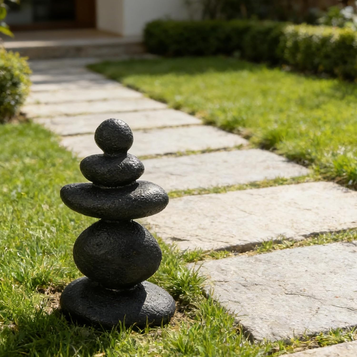 Stacking Stones Zen Garden Decor - Faux Stone Sculpture for Japanese Meditation Micro Landscape - Mini Balanced Rock Statues for Indoor Outdoor Patio