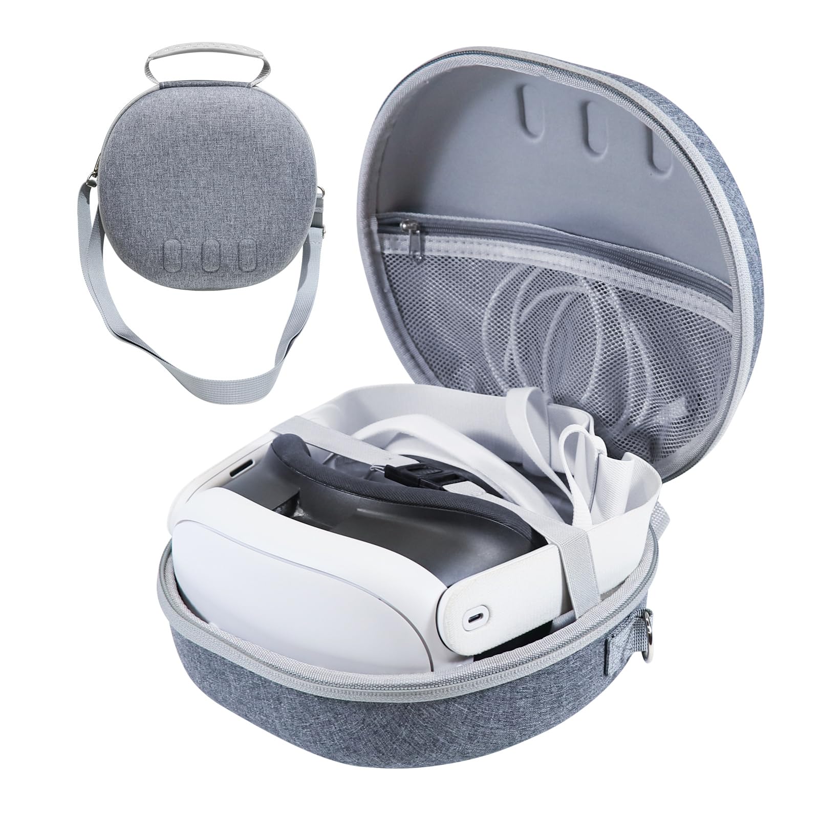 EJGAME Hard Carrying Case Compatible with Meta Quest 3 Accessories VR Headset, Touch Controllers and Other Accessories, Ultra-Sleek Design for Travel and Home Storage (Grey)