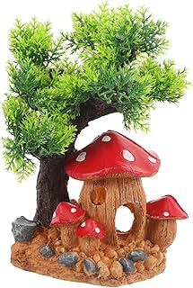 COLLBATH Esconderijo De Répteis Decorações De Cogumelos Decoração De Cogumelos Decoração De Aquário De Peixes Esconderijo Para Animais De Estimação Rastejar Tartaruga Lagarto Esconderijo