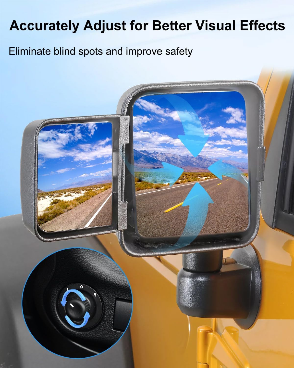 56046631AA Rearview Mirror Control Switch Fit for Jeep Wrangler 2011-2018, Fit for Dodge Challenger 2011-2014