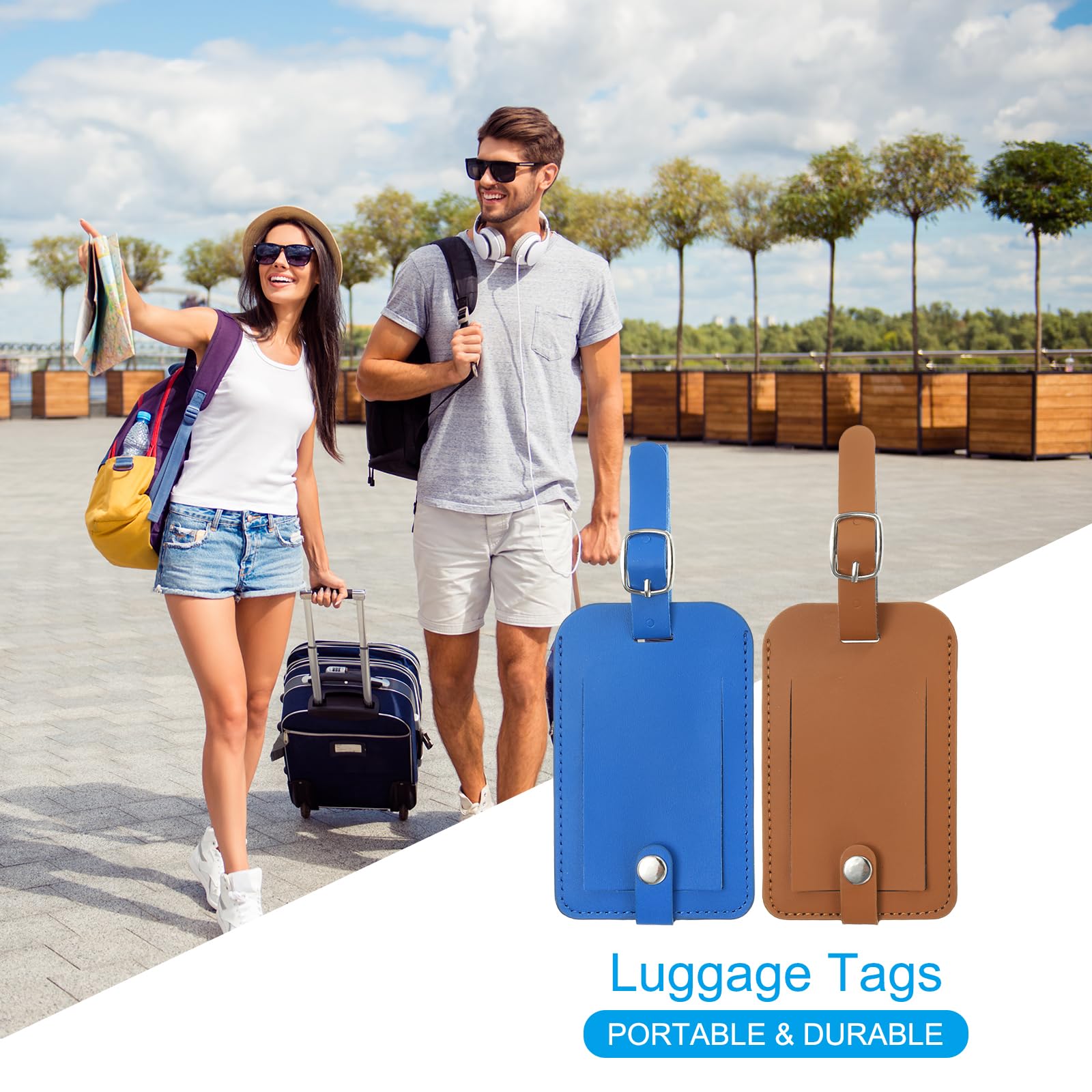 Etichette per bagagli iniziali personalizzate in pelle PU per