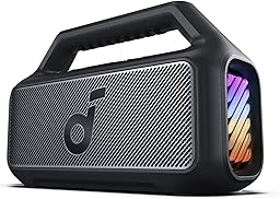 soundcore Boom 2 Outdoor Speaker, 80W, Subwoofer, BassUp 2.0, 24H Playtime, IPX7 Waterproof, Floatable, RGB Lights, USB-C, Custom EQ, Bluetooth 6.0, Portable, Camping, Beach, and Backyard-Black