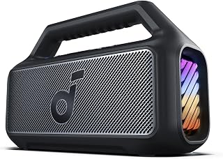 Soundcore Boom 2 Outdoor Bluetooth Speaker: 80W Bass, Subwoofer, BassUp 2.0, 24H Playtime, IPX7 Waterproof Floatable, RGB Lights - Black