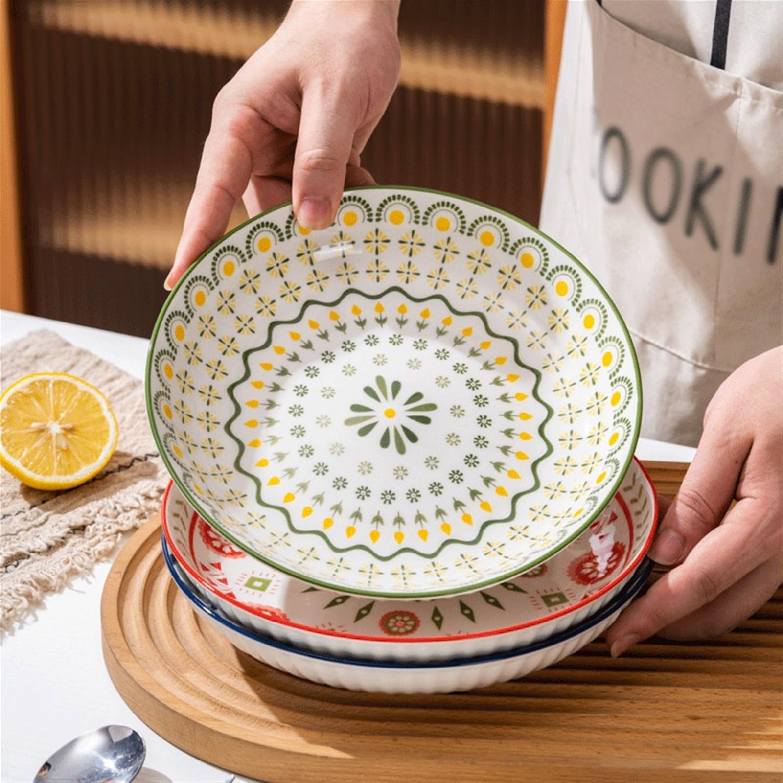 zastawa stołowa 4pc płytki talerz prosty romantyczny kremowy ceramiczny tłoczony popołudniowa herbata domowy talerzyk deserowy talerz na owoce chleb talerz do kuchni restauracja bankiet dekoracja kuch