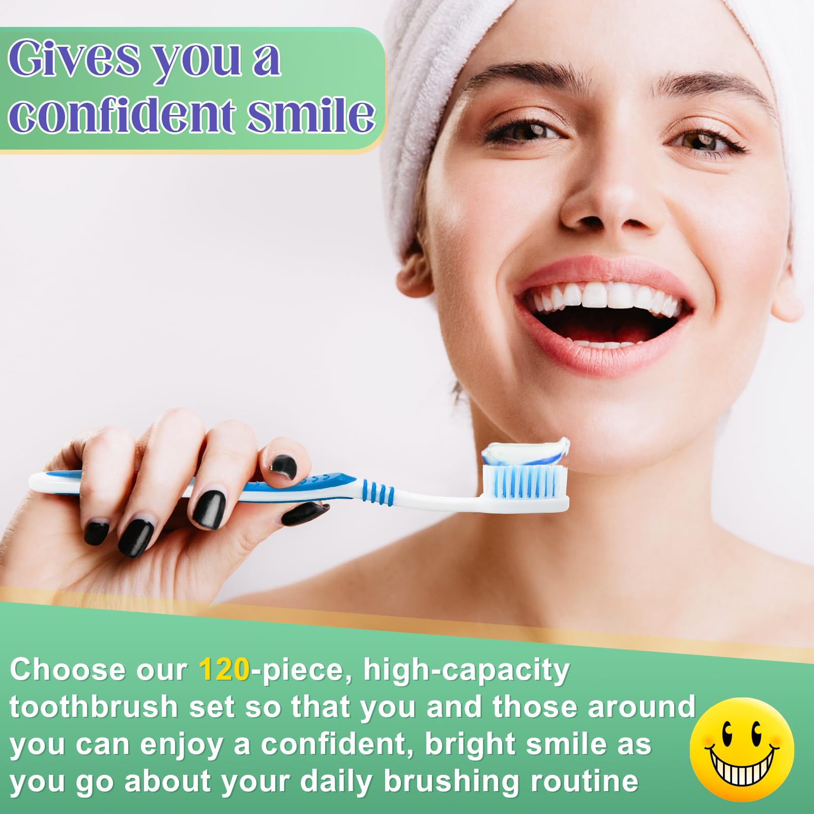 120 cepillos de dientes desechables a granel, paquete de cepillos de dientes de viaje, cerdas suaves envueltas individualmente y buena limpieza para niños, adultos y ancianos. Adecuado para hotel
