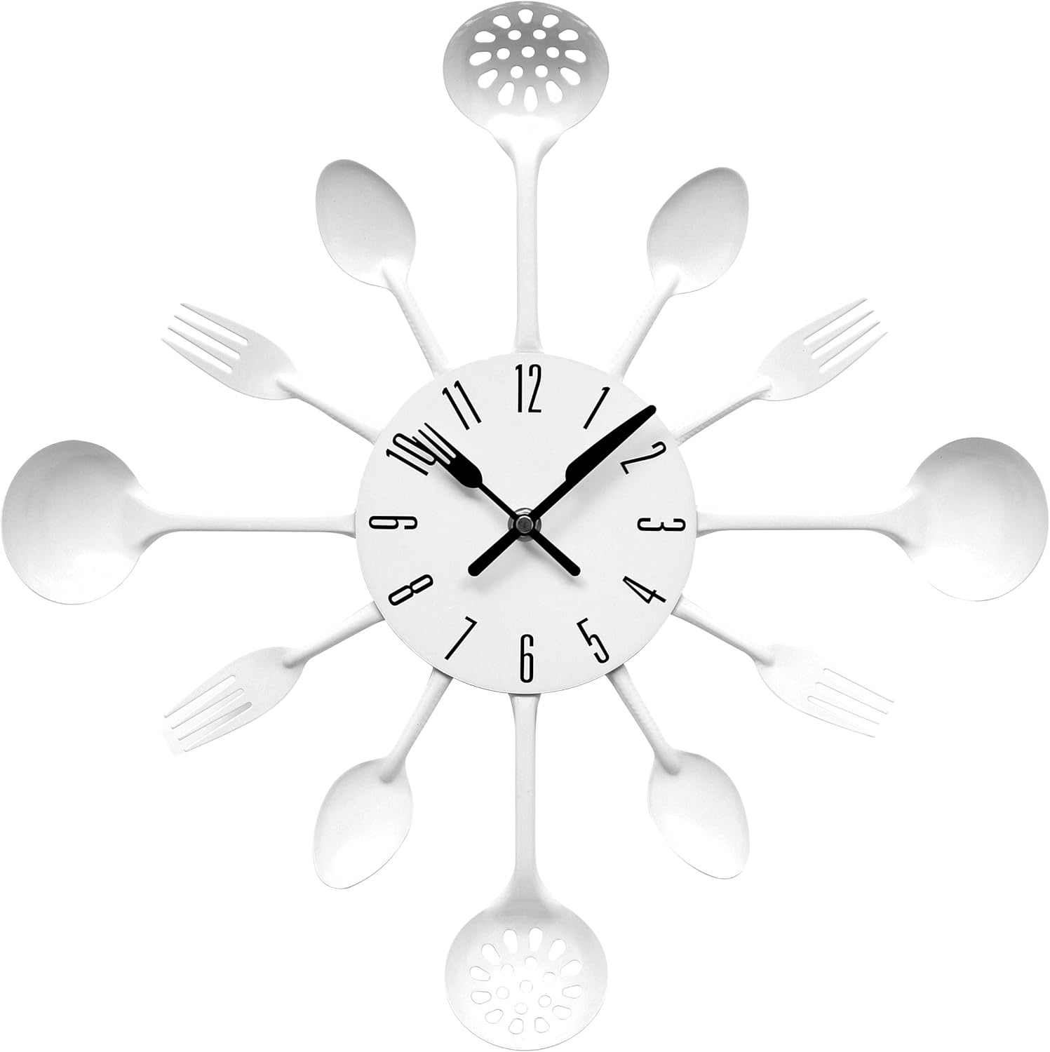 Premier Housewares White Wall Clock Kitchen Themed Kitchen Clocks Wall Metal Wall Clocks For