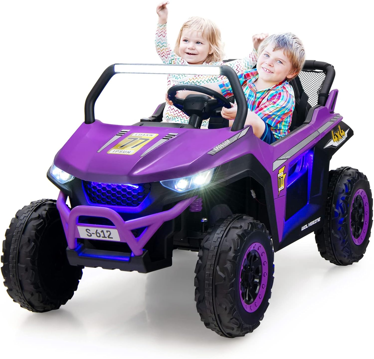 OLAKIDS 2 Seater Kids Ride On UTV, 12V Electric Truck Car with Remote Control, Power Wheel