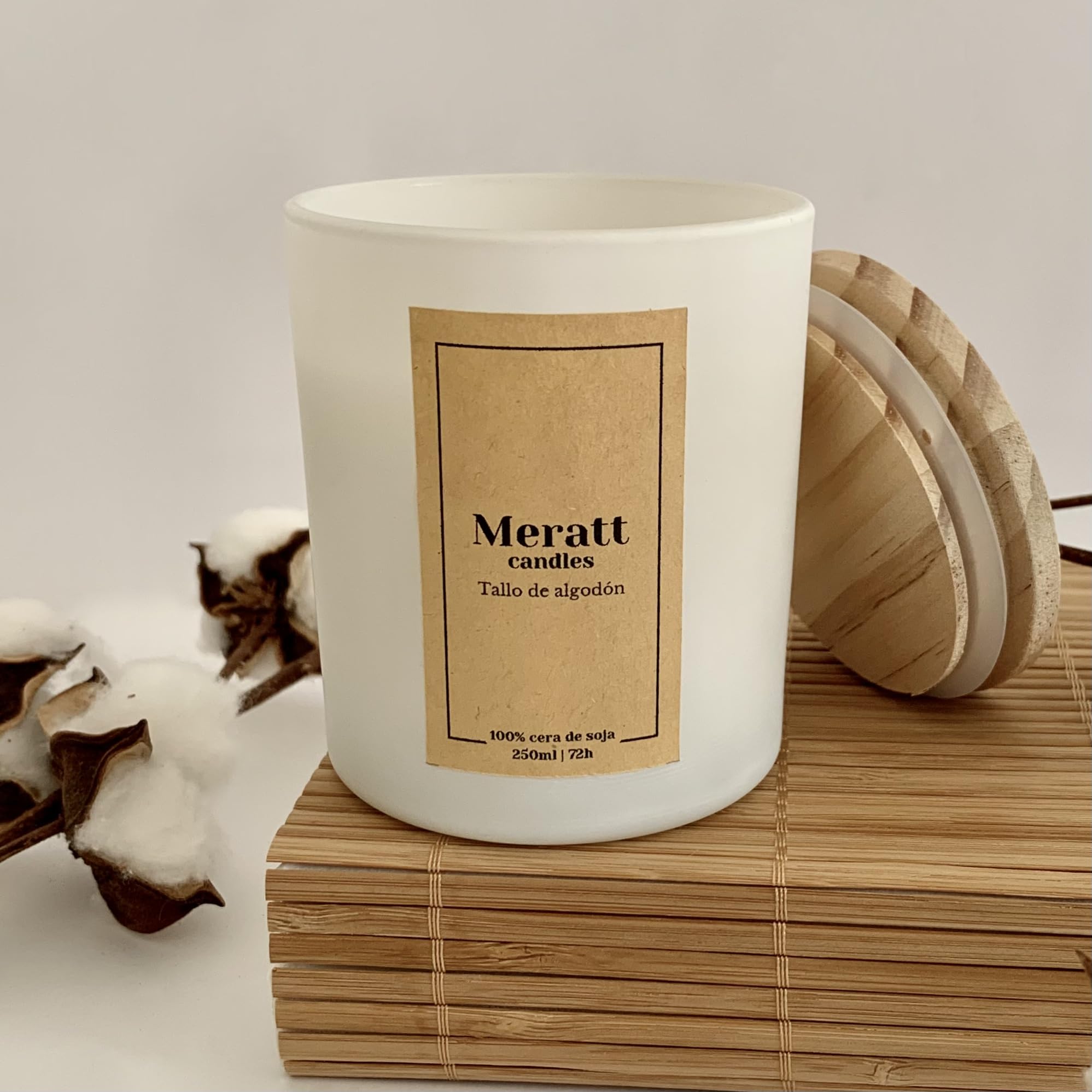 Meratt Candles. Velas Aromáticas de Soja 250ml. Velas Perfumadas. Velas Aromáticas Grandes. Velas Aromáticas para Regalo. (Tallo de Algodón, 1-PACK)