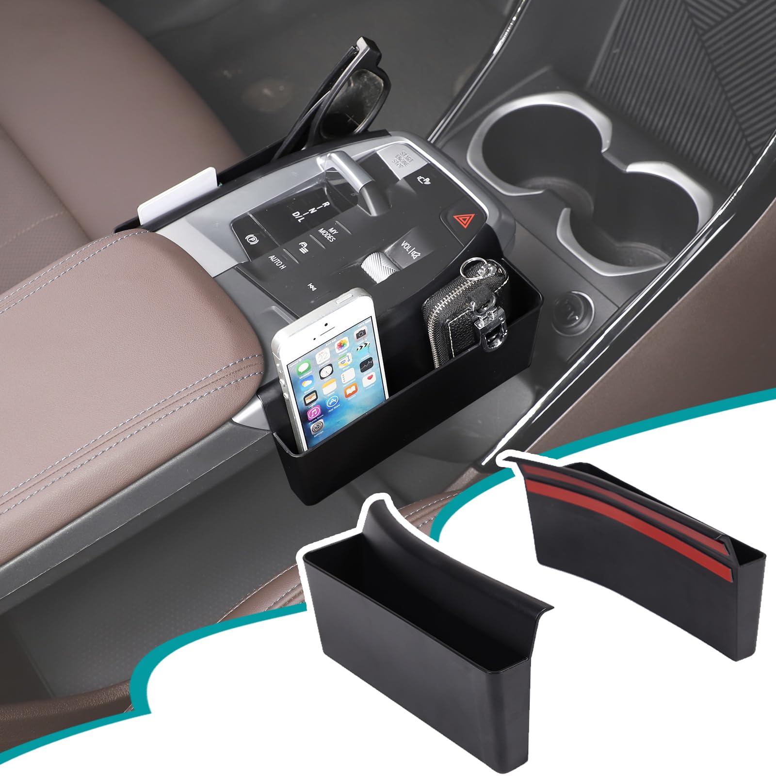 Gear Shift Center Console Side Tray Organizer compatible with BMW X1 U11 2023 2024 Interior Storage Accessories Shifter Storage Box