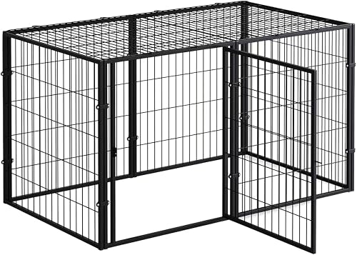 Pet In/Outdoor Double Door Folding Metal Wire Play Pen Cage - 80cm