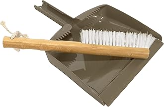 Harper Live.Love.Clean. Snap-Together Bamboo Counter Brush & Resin Dust Pan Set for Cleaning Dust, Pet Hair & Fine Dry Dirt