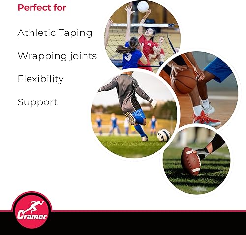 Miniatura 4 de Cinta adhesiva Cramer - caja completa de 48 rollos para deporte, sujeción y soporte de articulaciones. Cintas de 2.75 x 30 yardas.