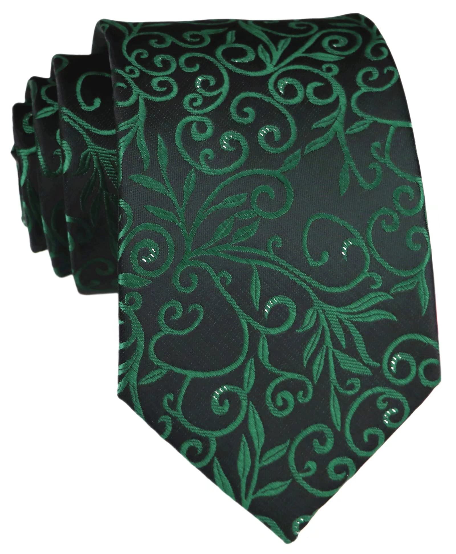 Elfeves Men's Tie Cravat Jacquard Luxury Small Floral Pattern Wedding Necktie