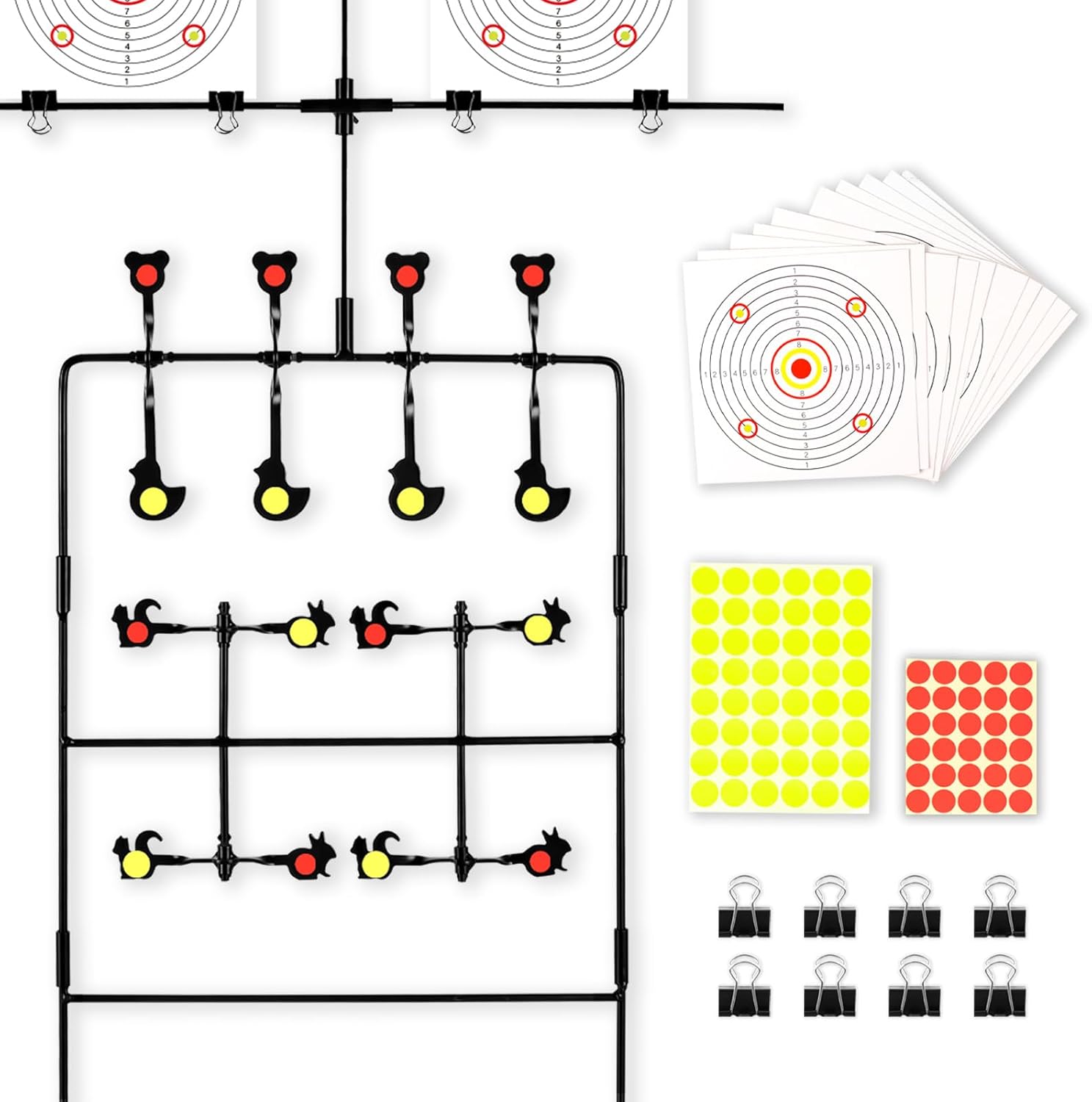 Highwild Multi-Shot Air Gun Pellet BB Gun Target 3-Section Detachable with Adjustable Paper Stand - Rated for .22/.177 Caliber