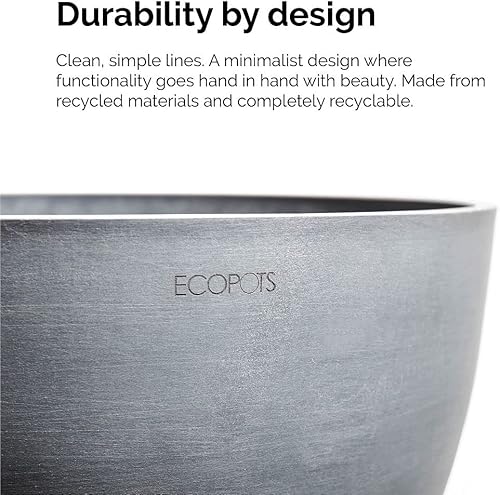 Miniatura 3 de ECOPOTS Amsterdam - Maceta sostenible prémium de 10 pulgadas (con platillo)