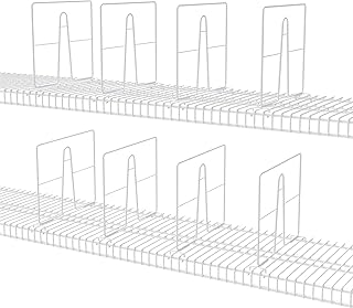 BTSD-home 8 Pack Wire Shelf Dividers Closet Dividers and Separators for Wire Shelves in Cabinet, Kitchen, Bedroom and Office