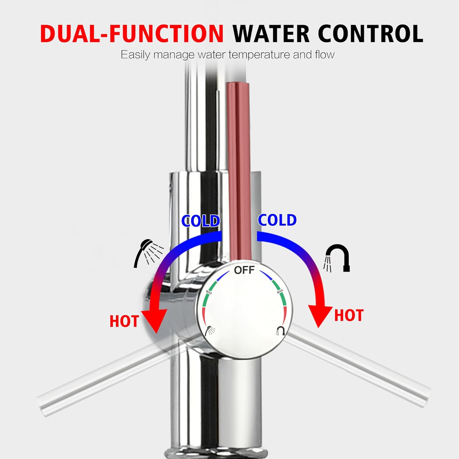 sumerain Freestanding Bathtub Faucet, Modern Floor Mounted Tub Faucet with Hand Shower Brass High Flow Tub filler Chrome