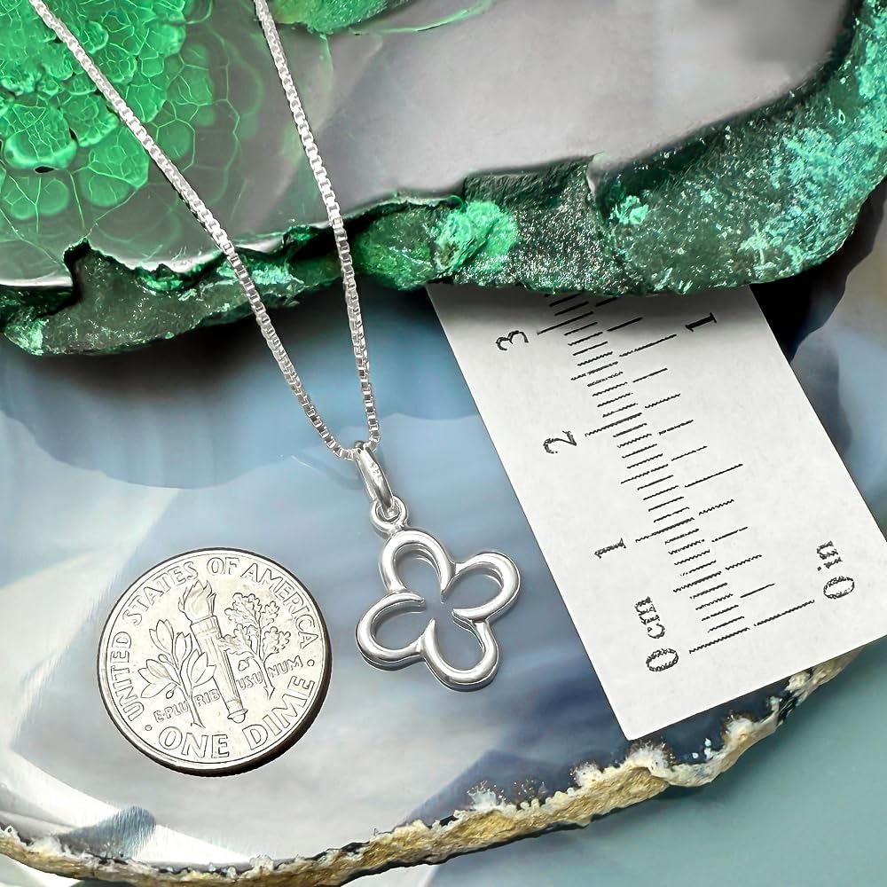Small and Dainty Sterling Silver Four Leaf Clover Necklace for Women, Shamrock Necklace, Good Luck Charm Necklace, St. Patrick's Day Gift