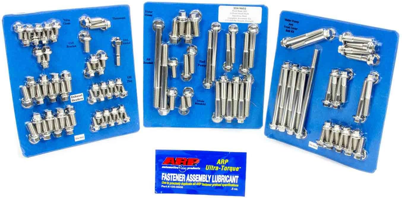 ARP 554-9602 6-Point Stainless Steel Complete Engine Fastener Kit for Small Block Ford
