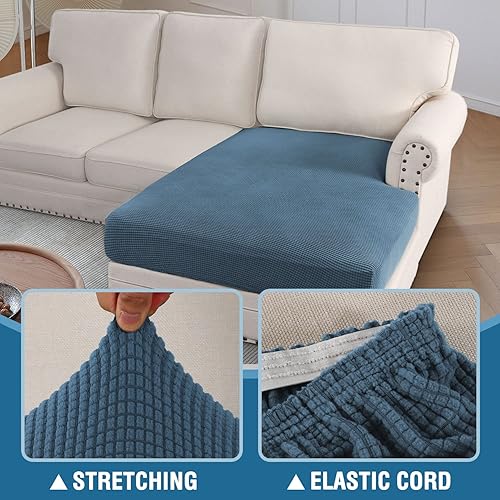 Miniatura 5 de H.VERSAILTEX Fundas para sofá seccional, 1 pieza, funda para diván en forma de L, funda de cojín separada para sofá seccional izquierdo y derecho