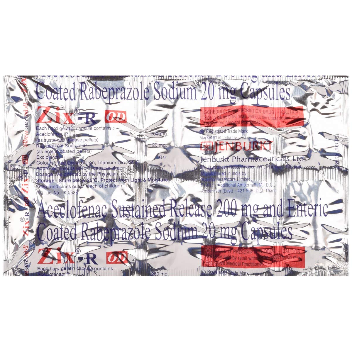 Zix-R Od - Strip of 10 Capsules