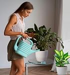 10/9/8 pouces Pots de plantes, 3 Pack Pots de fleurs en plastique Pots modernes de fleurs avec trous de drainage et des plateaux sont pour les plantes intérieures et extérieures, Herbes et fleurs,Speckles blancs (blanc)