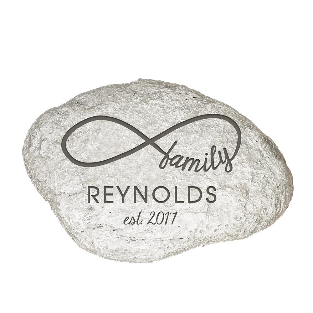 GiftsForYouNow Personalized Infinity Family Garden Stone, Engraved, 11.5” W x 8.25” H