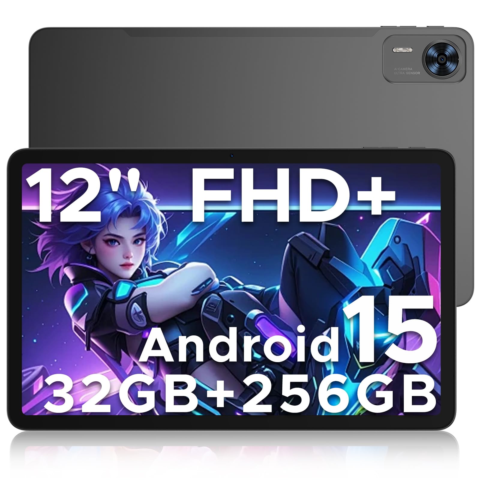 DOOGEE T36 (2025) Tableta Android 15, Tableta de 12 pulgadas 32 GB + 256 GB / 2 TB Expandir tabletas para juegos Octa-Core, 8800 mAh, Pantalla táctil FHD + con ranura para tarjeta SIM, WiFi 5, Cámara dual, BT5.0, Widevine L1, Negro