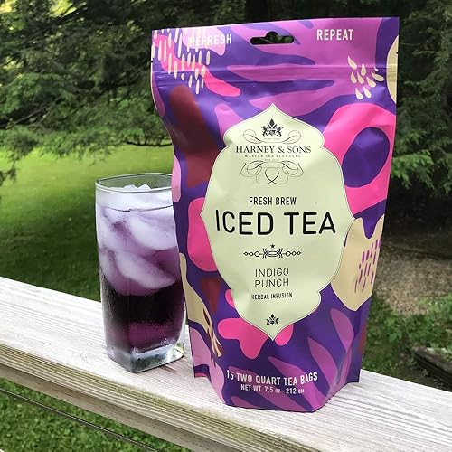 Miniatura 5 de Harney & Sons Indigo Punch - Bolsas de té helado de hierbas, con ct, flor de guisante de mariposa, 15 unidades (paquete de 1)