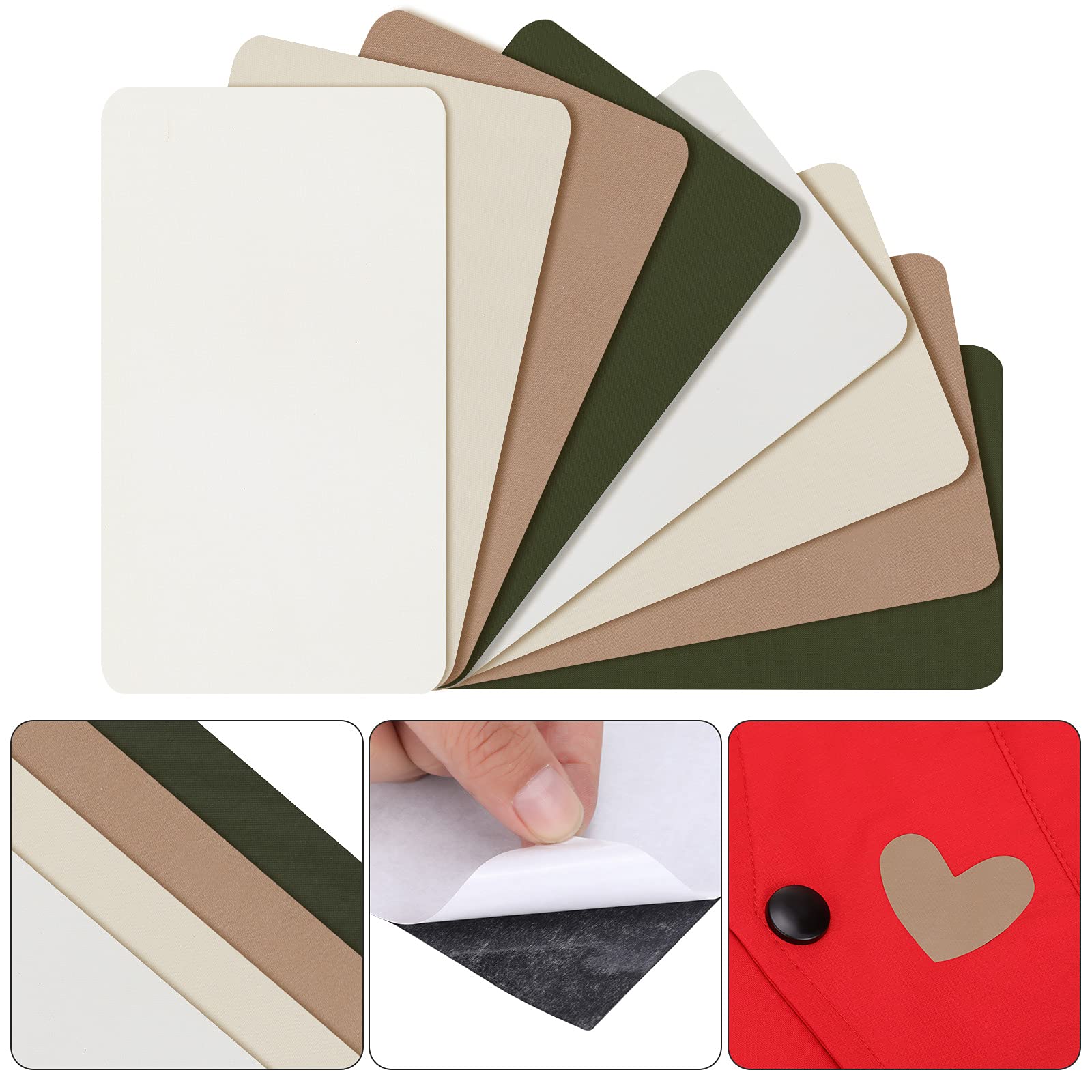 8 Patch Riparazione Autoadesive In Nylon - Impermeabili, Per Abbigliamento E Tend - Foto 2