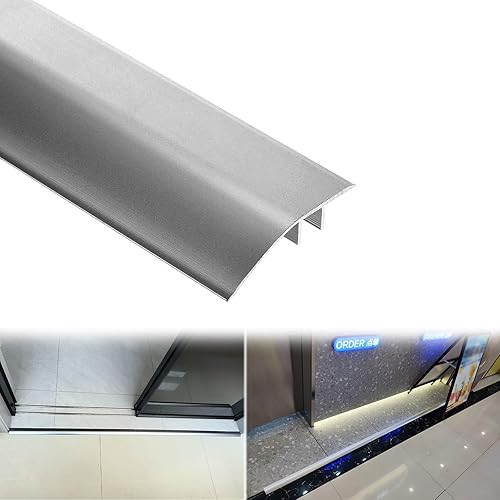 Miniatura 8 de Tira de umbral de puerta de aluminio pesado, borde de puerta de piso, altura de ajuste de 0.2 a 0.6 pulgadas, cubierta de piso laminado de vinilo,