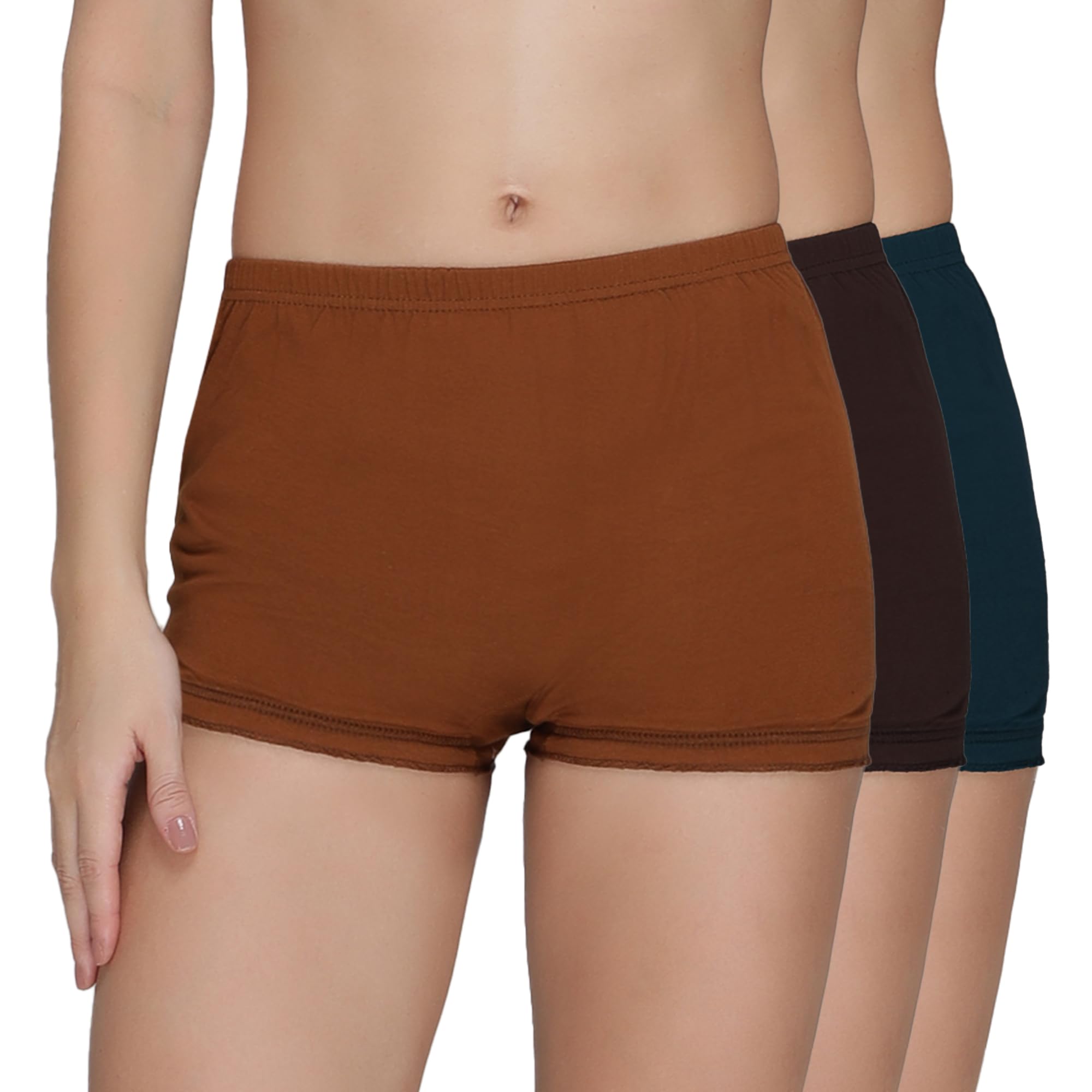 Pack of 3 Cotton Solid Women Bloomer(Assorted Colours May Vary)-image-45