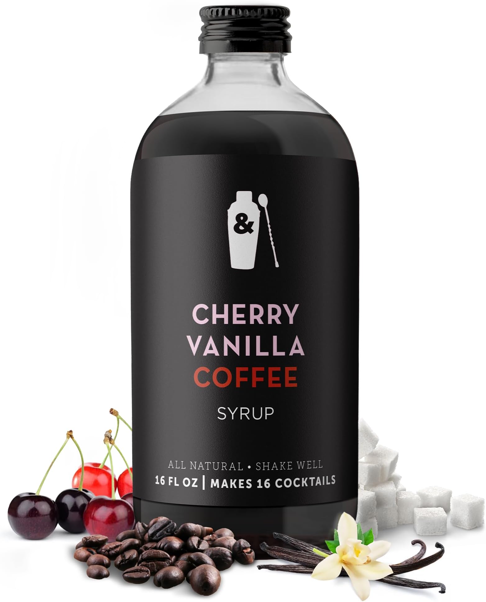 - Cherry Vanilla Coffee Syrup, 16oz Syrup for Drinks, Coffee Syrups, Cocktail Mixers, Mocktails, Non Alcoholic Drinks