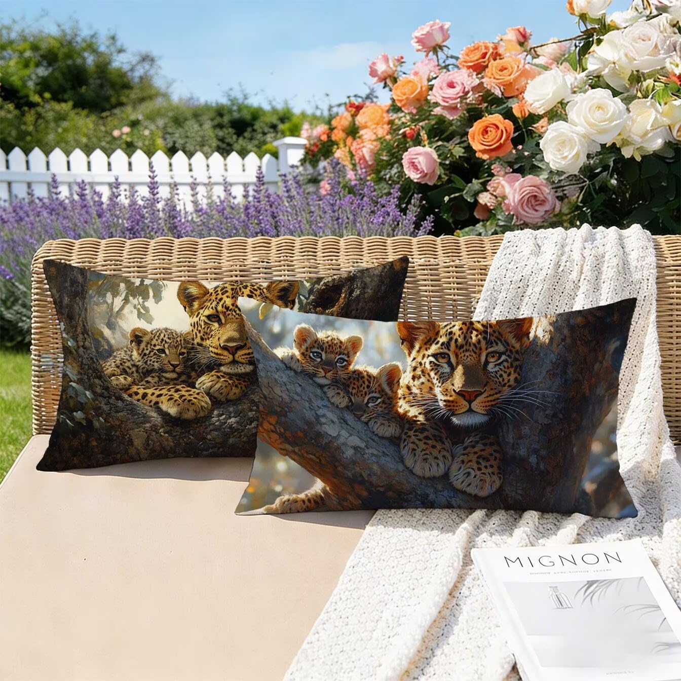 Zestaw 2 poszewek na sofę Leopard Pościel 60x90 Pokrowce na poduszki na sofę, lasy poszewki na poduszki 60x90 2 szt. Poszewka na poduszkę do łóżka, poszewka na poduszkę, prostokątna poszewka na