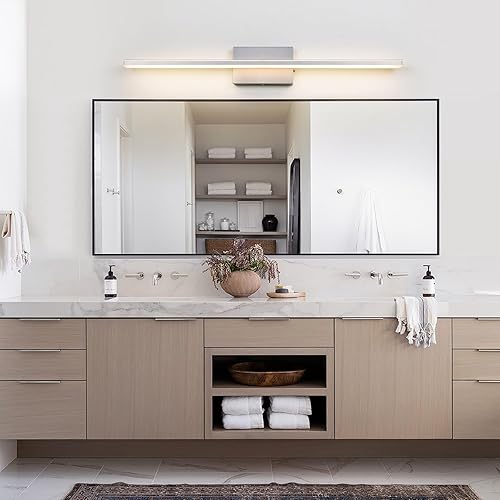 Miniatura 4 de Luz LED de níquel cepillado para accesorios de iluminación de baño, sobre espejo, barra de luces de tocador de baño modernas de 24 W, 5 CCT, luces