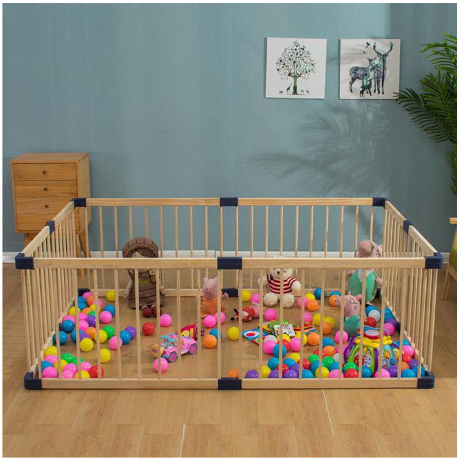 Sonakia Baby Playpen, 120X180cm 150X200cm 160X160cm Wooden Baby Fence, Toddler Playpen, Large Infant Fence, Safety Crawling Playpen, Indoor Outdoor Kids Activity Centre,140X200cm