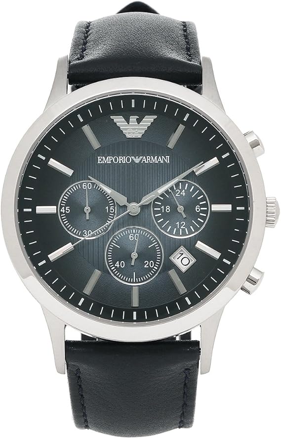 Amazon エンポリオアルマーニ 腕時計 メンズ Emporio Armani Ar2473 ネイビーブルー シルバー 並行輸入品 腕時計 ファッション 通販