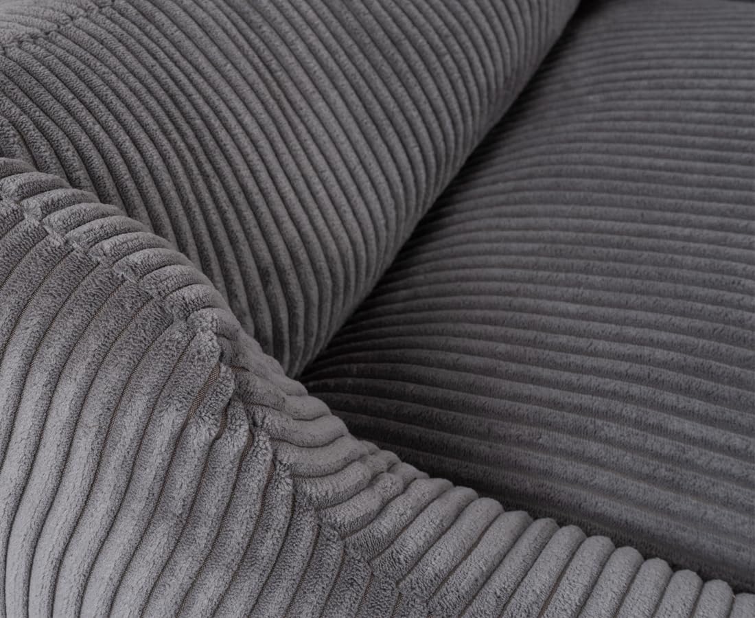 Knuffelwuff Lit pour Chien en Velours côtelé avec Personnage tissé à la Main Olivia XXL, 120 x 85 cm, Gris, Housse Amovible, Lavable, pour Chiens de Grande, Moyenne et Petite Taille