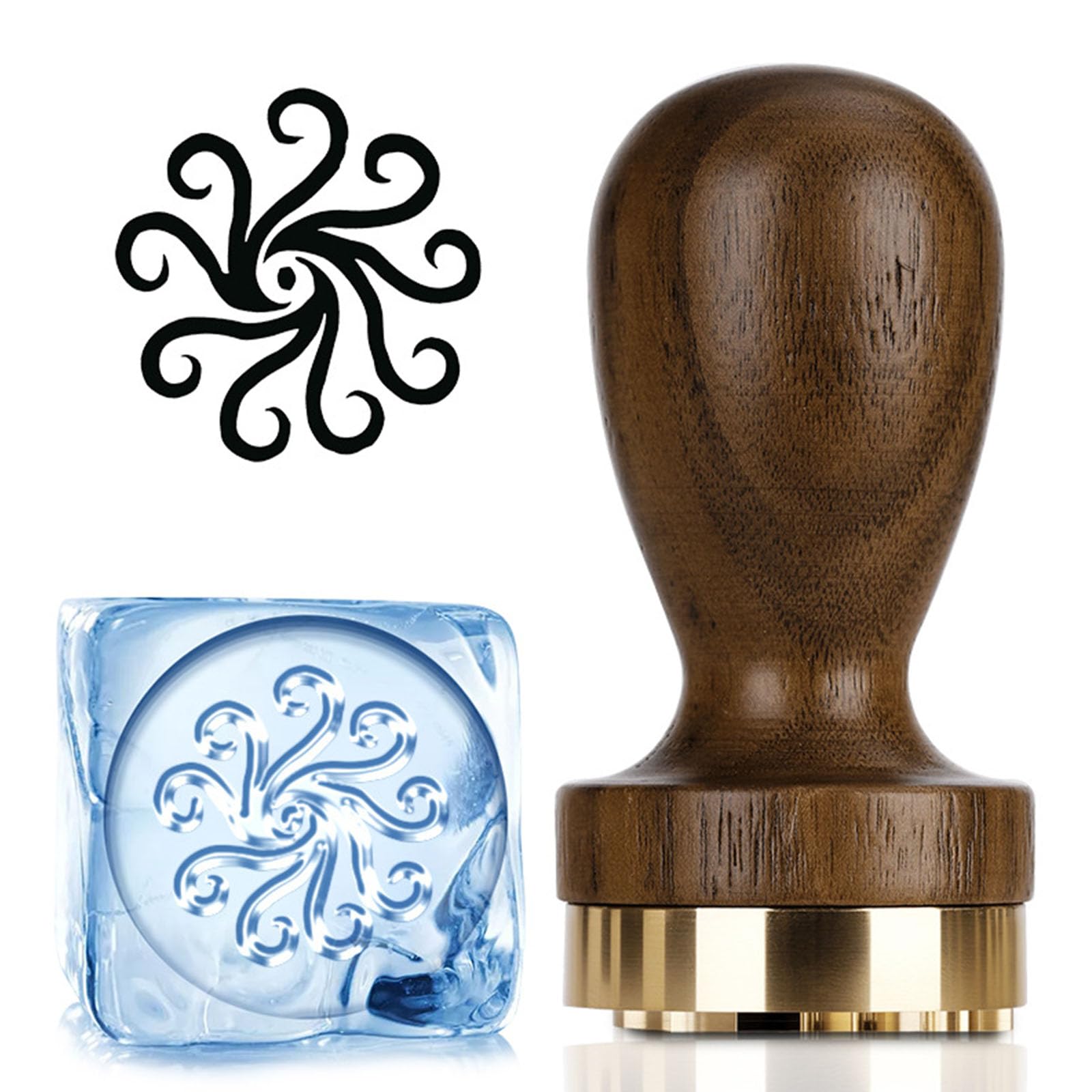 Outil de gravure pour glaçon avec sculpté complexe en laiton et bois