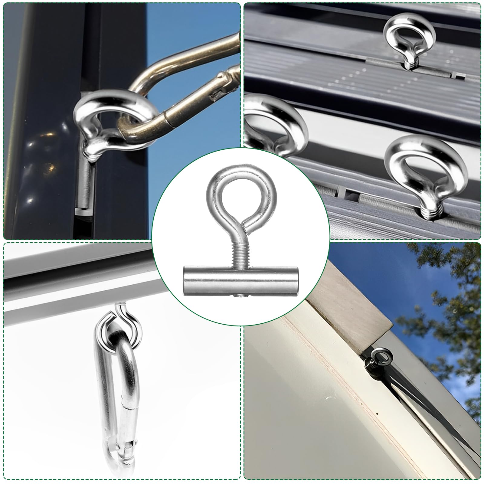 5 Paquetes Gancho Topes para Riel Toldo, Ganchos de Topes de Ribete 8-10 mm, Tope de Refuerzo Ganchos de acero inox para Rieles de Toldo RV Gancho para Campaña Casas Móviles Autocaravanas Accesorios — view 7