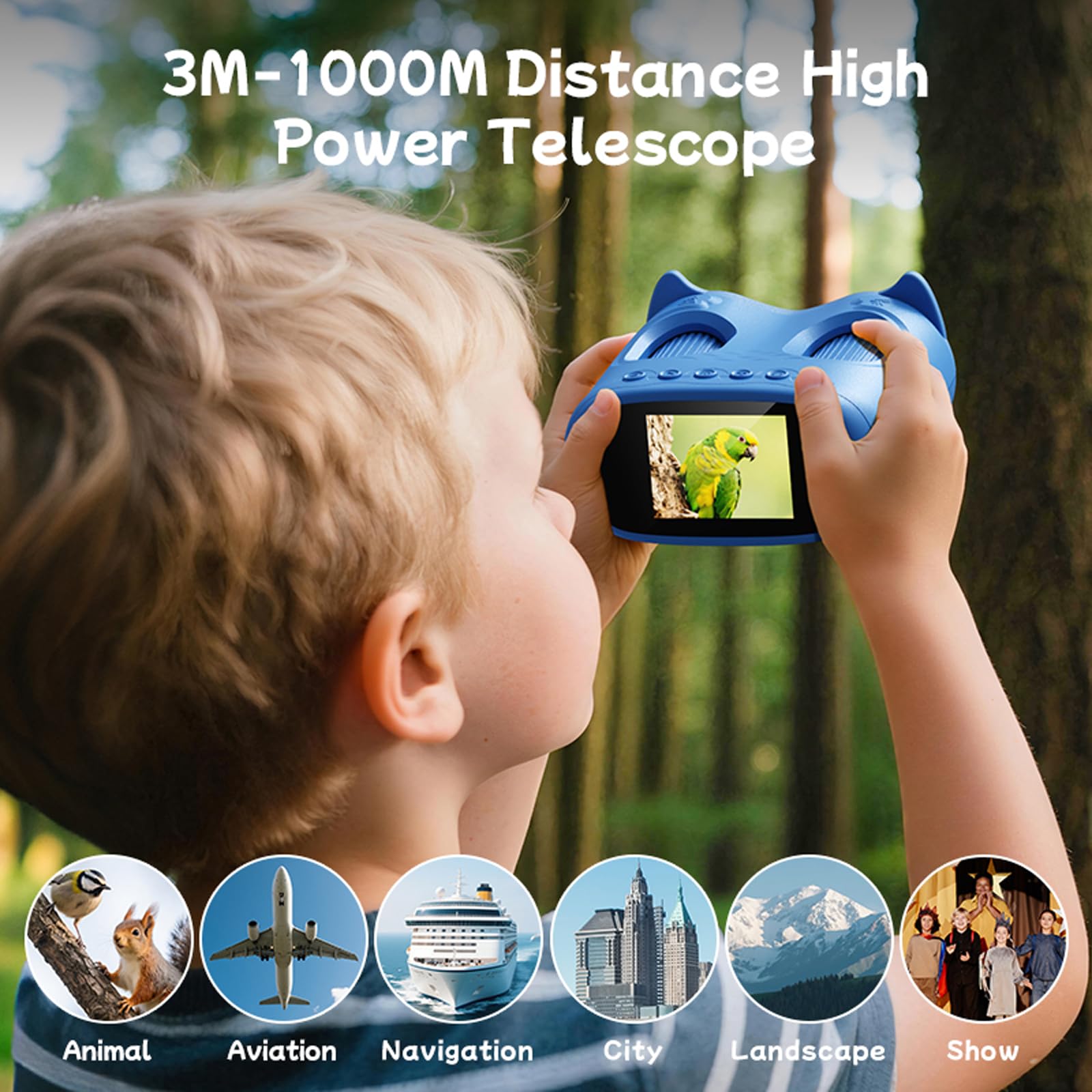 Microscopio 2 en 1 para niños, prismáticos 1000X 1080P, cámara de mano, miniscopio con pantalla de 2 pulgadas, lupa portátil de mano, regalos educativos de ciencia para niños y niñas de 3 a 12 años