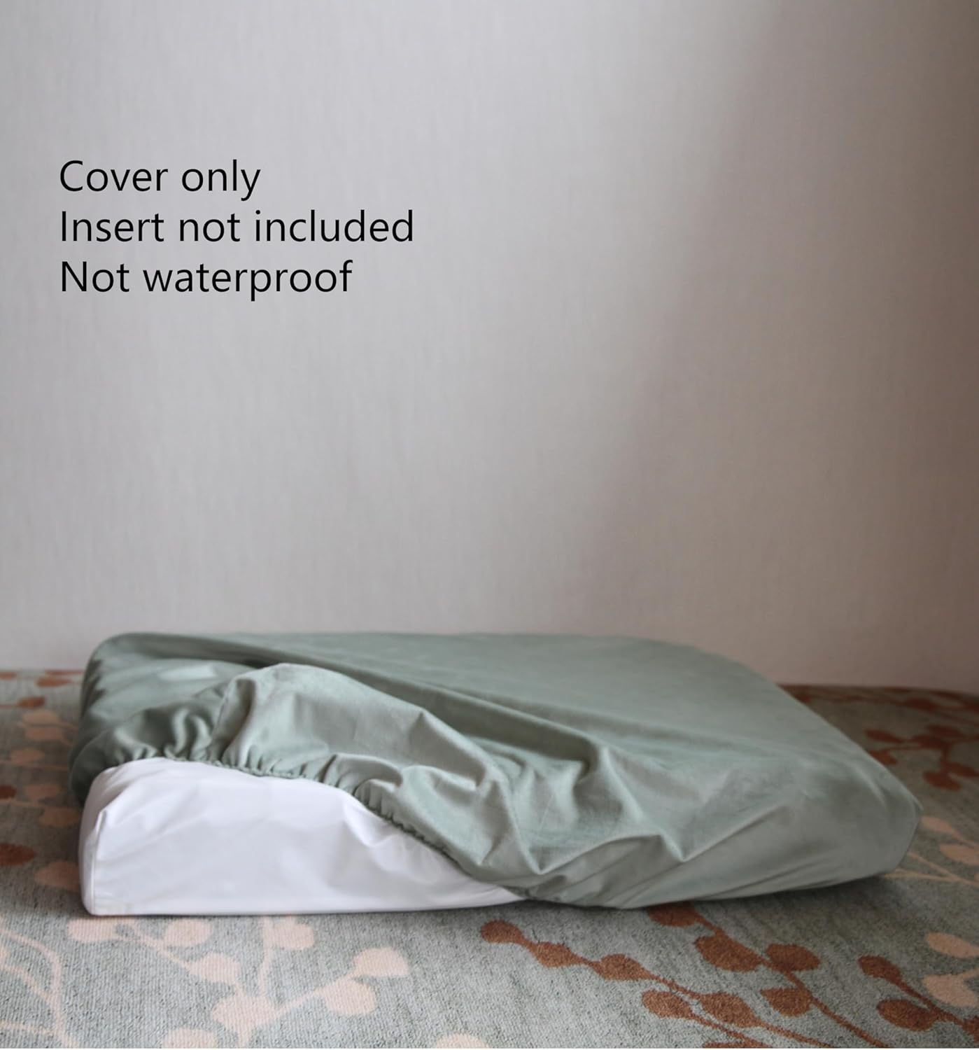 洗える犬用ベッドカバー交換用セージグリーンベルベット44&times;32インチ