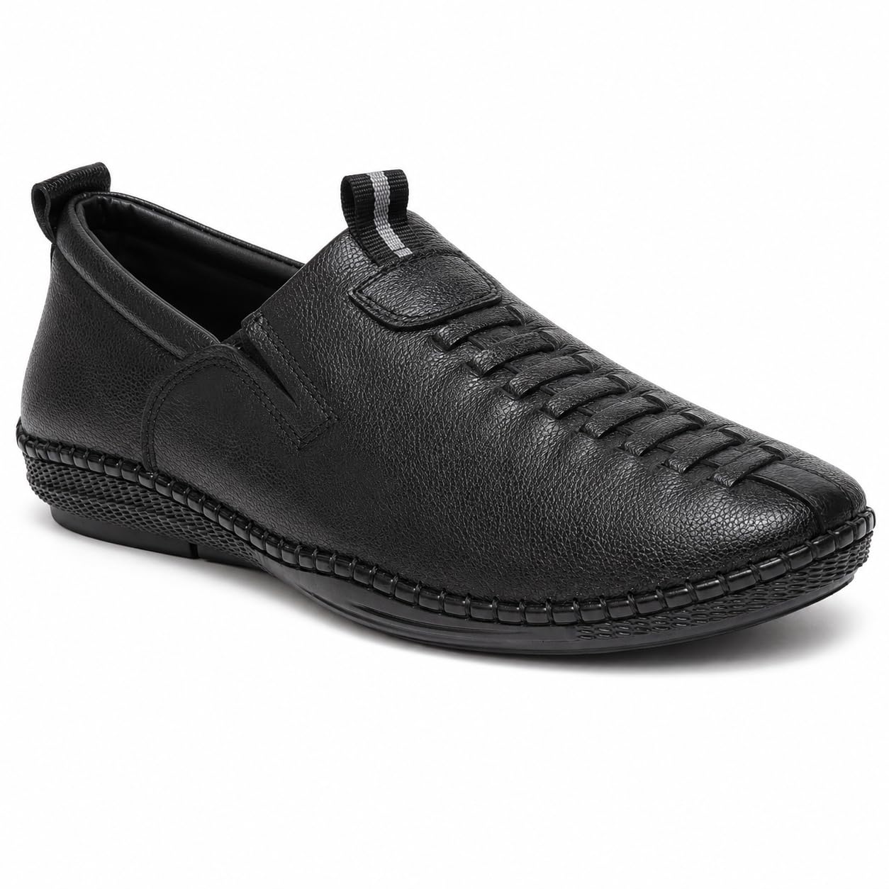 blue leather by centrino Genuine Leather Men's Formal Slip on Loafers |Comfort Trendy Non Lace-Up Design |Flexible Mocassins |Leather with Anti-Skid Sole |Perfect for Walking & Business Work (3995)-picture-10