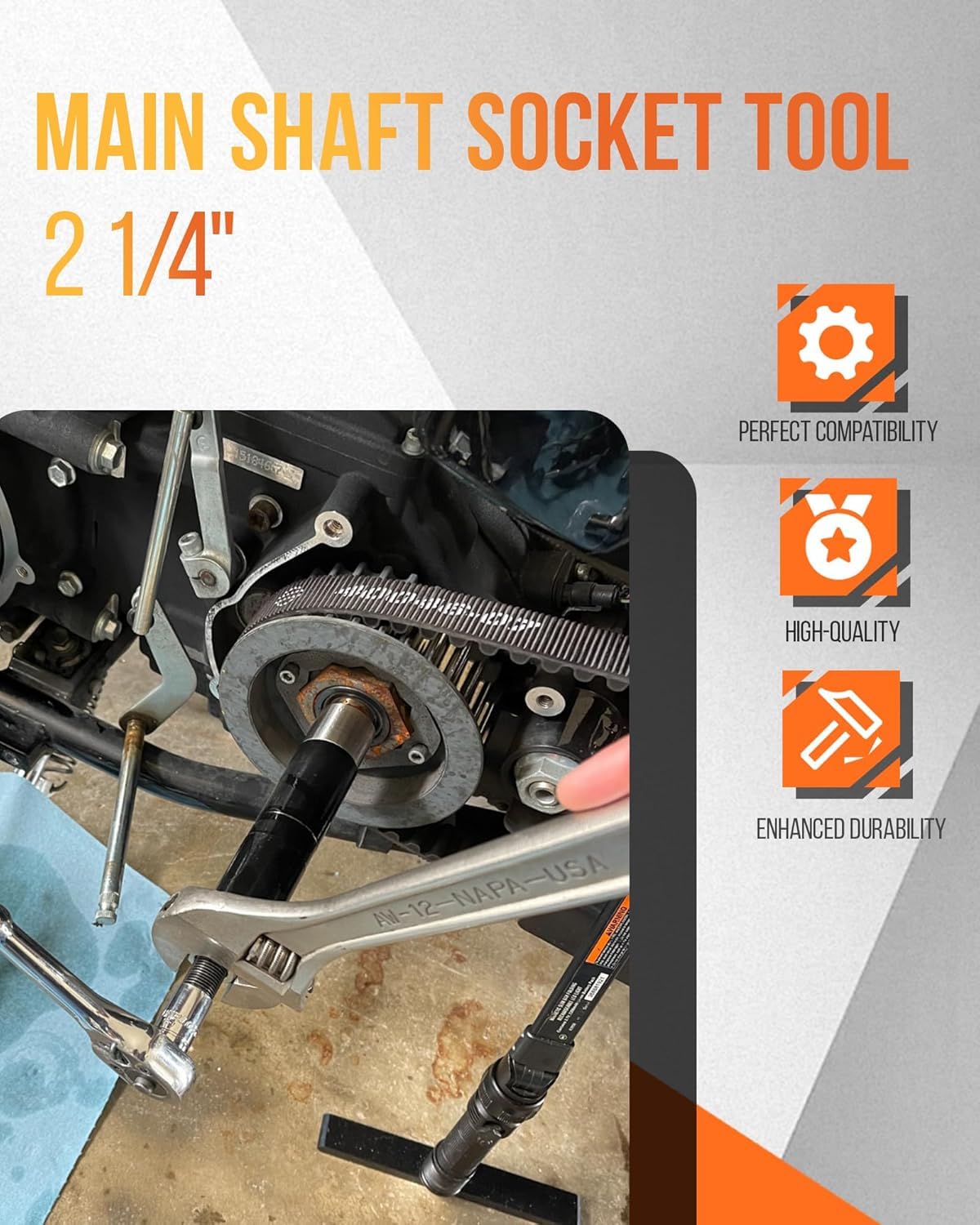5,7 cm Hauptwelle Ritzel Riemenscheibe Schraubenschlüssel Kontermutter Hauptwelle Steckschlüssel Werkzeug kompatibel mit Harley Davidson Twin Cam, Dyna, Electra Glide, Heritage Softail ab